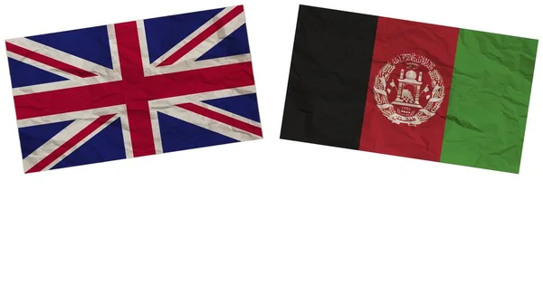 Afghanistan Regno Unito Bandiere Insieme Carta Texture Effetto Illustrazione — Foto Stock