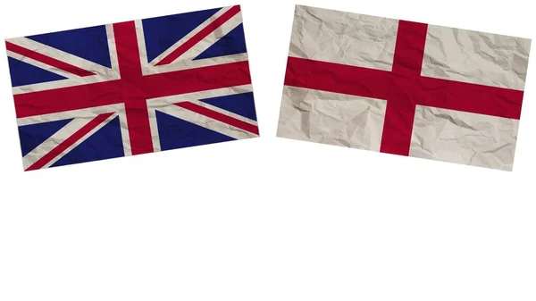 Engeland Verenigd Koninkrijk Vlaggen Samen Papier Textuur Effect Illustratie — Stockfoto