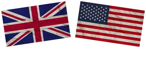 United States America United Kingdom Flags Together Paper Texture Effect — 스톡 사진