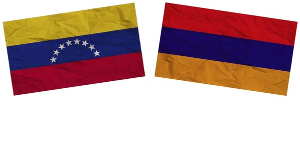 Armenia Venezuela Flags Together Paper Texture Effect Illustration — Stock Photo, Image