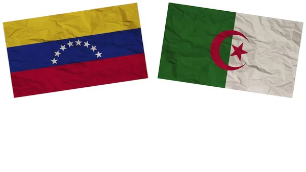 Algeria Venezuela Flags Together Paper Texture Effect Illustration — 스톡 사진