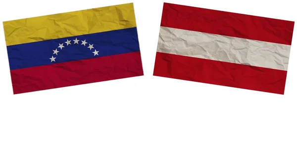 Austria Wenezuela Flagi Razem Tekstura Papieru Efekt Ilustracji — Zdjęcie stockowe