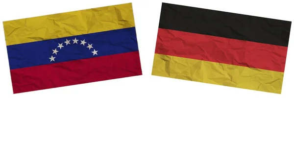 Allemagne Venezuela Drapeaux Ensemble Effet Texture Papier Illustration — Photo