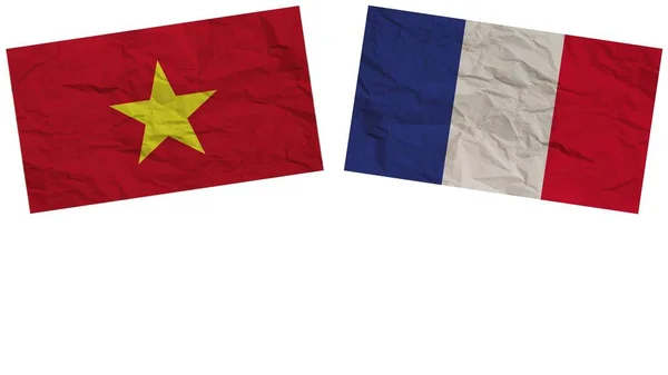 France Vietnam Flags Together Paper Texture Effect Illustration — Stock Photo, Image