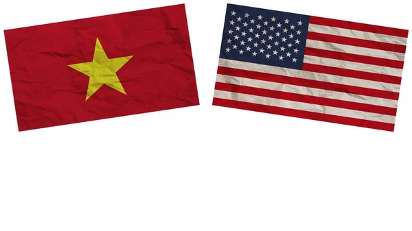 Сша Вьетнам Приспустят Флаги Вместе — стоковое фото