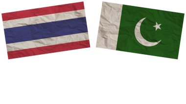 Pakistan ve Tayland Bayrakları Kağıt Dokusu İllüstrasyon Etkisi