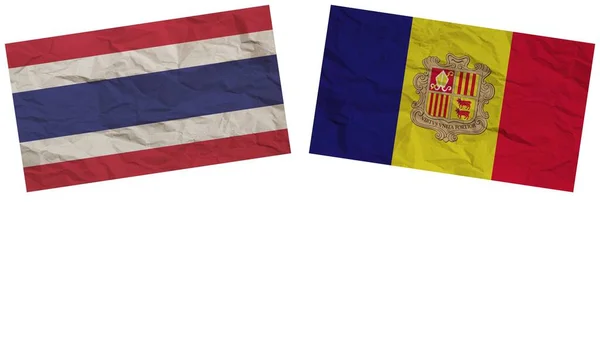 Андорра Таїланд Прапори Разом Паперу Ефект Текстури Ілюстрація — стокове фото