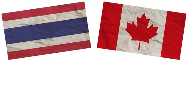 Canada Thailand Flags Together Paper Texture Effect Illustration — Stock Photo, Image