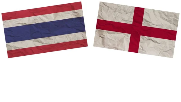 Англія Таїланд Прапори Разом Паперу Ефект Текстури Ілюстрація — стокове фото