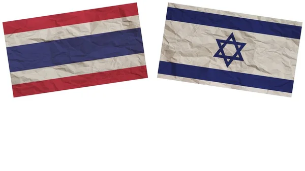 Israel Tailandia Banderas Juntas Papel Textura Efecto Ilustración — Foto de Stock