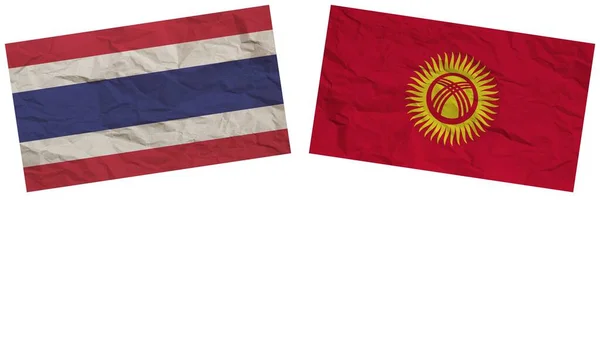 Kyrgyzstan Thailand Flags Together Paper Texture Effect Illustration — Stock Photo, Image