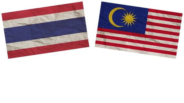 Malaysia Thailand Flags Together Paper Texture Effect Illustration — 스톡 사진