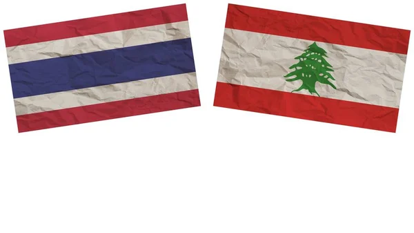 Lebanon Thailand Flags Together Paper Texture Effect Illustration — Stock Photo, Image