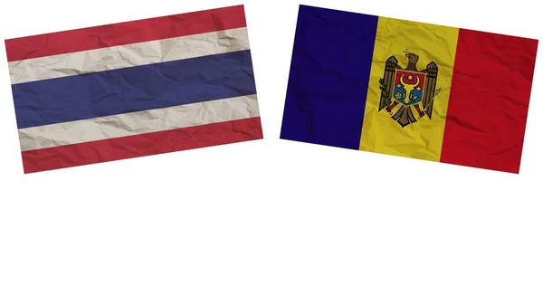Moldova Tayland Bayrakları Kağıt Doku Etkisi Llüstrasyonu — Stok fotoğraf