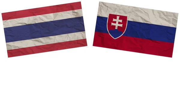 Szlovákia Thaiföld Zászlók Együtt Papír Textúra Hatása Illusztráció — Stock Fotó