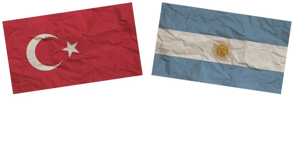 Argentina Turkey Flags Together Paper Texture Effect Illustration — Stock Photo, Image