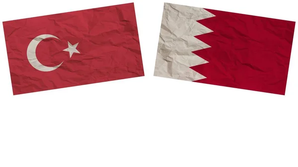 Bahrain Turkey Flags Together Paper Texture Effect Illustration — Stock Photo, Image