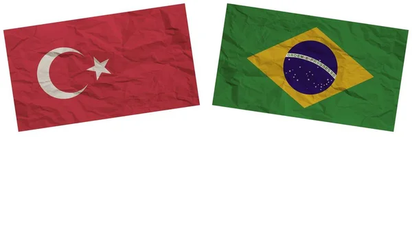 Бразилия Турция Объединяют Иллюстрации Эффекта Текстуры Бумаги — стоковое фото