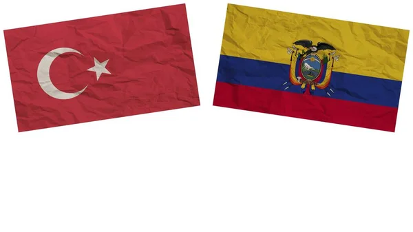Еквадор Туреччина Разом Паперові Тексти Ефект Текстури Ілюстрація — стокове фото