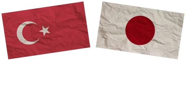 Japan Turkey Flags Together Paper Texture Effect Illustration — Stock Photo, Image