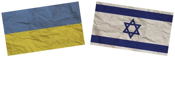 Ізраїль Україна Разом Прапори Папері Ефект Текстури — стокове фото