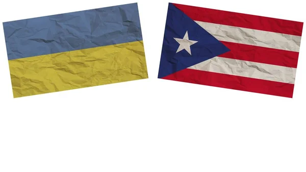 Пуэрто Рико Украина Объединяют Иллюстрации Эффекта Бумажной Текстуры — стоковое фото