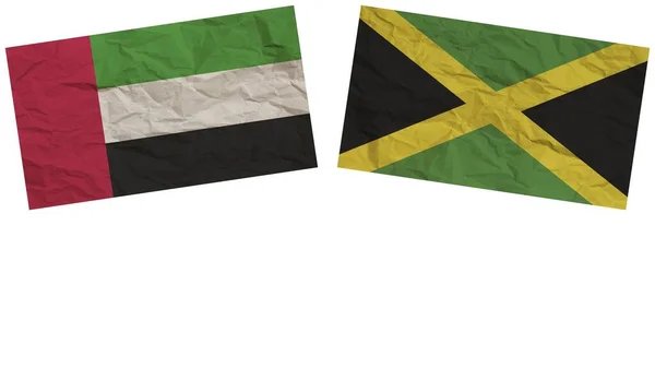 Jamaica och Förenade Arabemiraten Flaggor Tillsammans Paper Texture Effect Illustration — Stockfoto