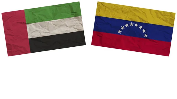 Venezuela y Emiratos Árabes Unidos banderas juntas papel textura efecto ilustración — Foto de Stock