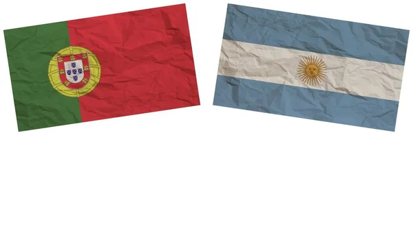 Αργεντινή Και Πορτογαλία Σηματοδοτεί Μαζί Εφέ Υφής Χαρτί Εικονογράφηση — Φωτογραφία Αρχείου