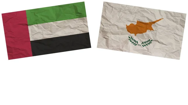 Cipro Emirati Arabi Uniti Bandiere Insieme Carta Texture Effetto Illustrazione — Foto Stock