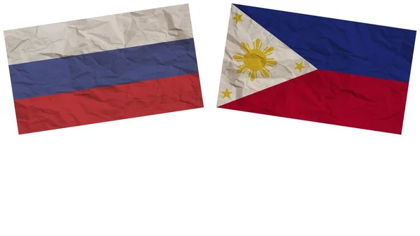 Philippines Russia Flags Together Paper Texture Effect Illustration — 图库照片