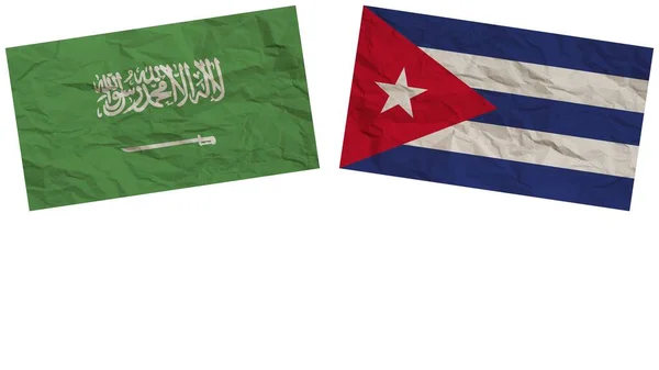 Cuba Saudi Arabia Flags Together Paper Texture Effect Illustration — Stock Photo, Image