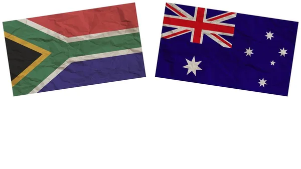 Australia South Africa Flags Together Paper Texture Effect Illustration — Stock Photo, Image