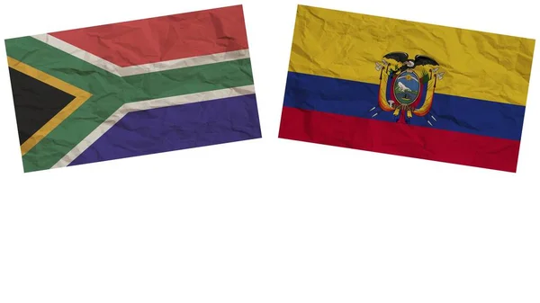 Ecuador South Africa Flags Together Paper Texture Effect Illustration — Stock Photo, Image