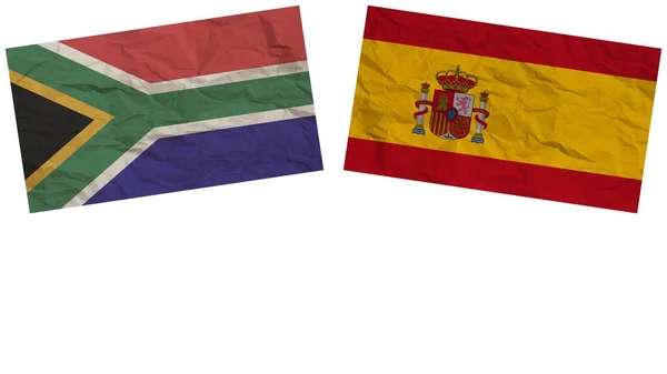 Spain South Africa Flags Together Paper Texture Effect Illustration — Stock Photo, Image