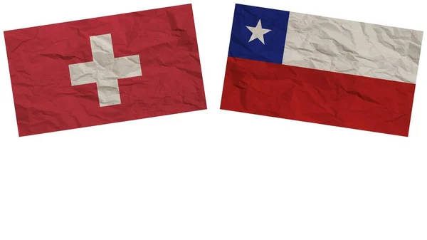 Chile Switzerland Flags Together Paper Texture Effect Illustration — Stock Photo, Image