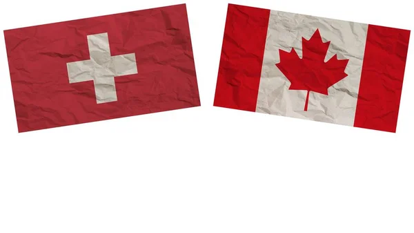 Drapeaux Canada Suisse Illustration Effet Texture Papier — Photo