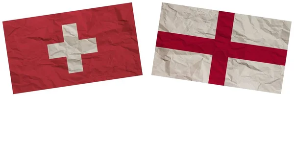 England Switzerland Flags Together Paper Texture Effect Illustration — ストック写真