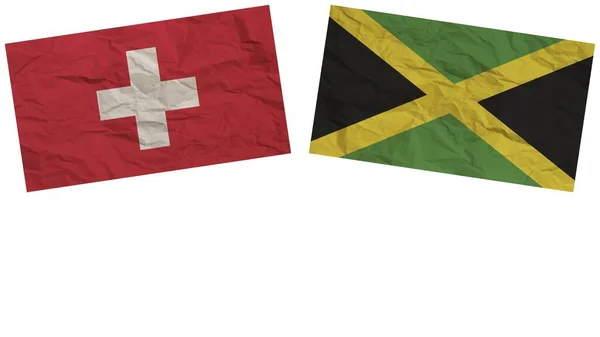 牙买加和瑞士国旗共同纸张纹理效果图解 — 图库照片