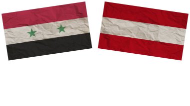 Avusturya ve Suriye Bayrakları Kağıt Doku İllüstrasyonunun Birlikte Etkisi