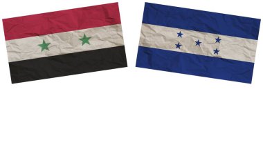Honduras ve Suriye Bayrakları Kağıt Dokusu İllüstrasyon Etkisi
