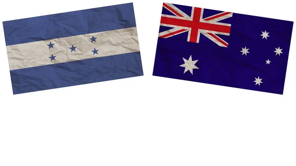 Australien Och Honduras Flaggor Tillsammans Paper Texture Effect Illustration — Stockfoto
