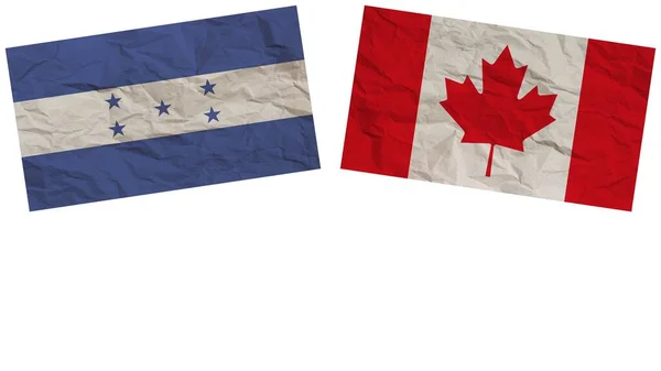 Canada Honduras Прапори Разом Ілюстрації Ефекту Текстури Паперу — стокове фото