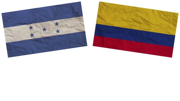 Colombia Honduras Flags Together Paper Texture Effect Illustration — 图库照片