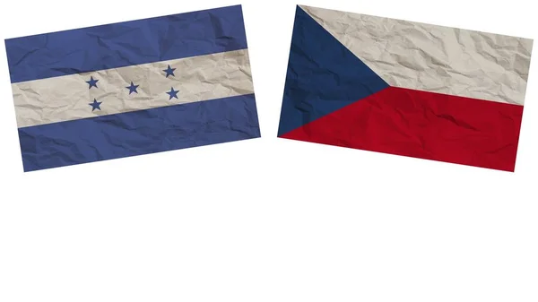 Чеська Республіка Гондурас Прапори Разом Паперу Ефект Текстури Ілюстрація — стокове фото