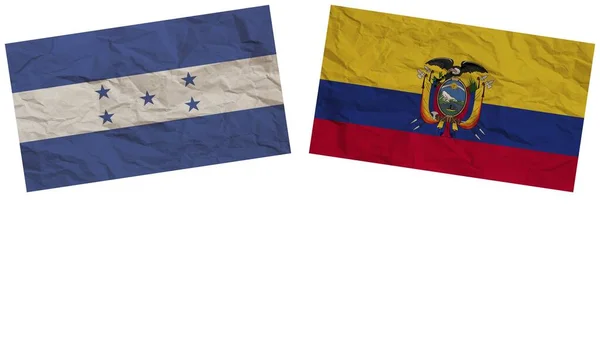 Ecuador Honduras Banderas Juntas Textura Papel Efecto Ilustración — Foto de Stock