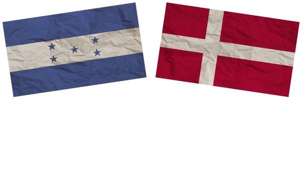 Данія Гондурас Прапори Разом Паперу Ефект Текстури Ілюстрація — стокове фото