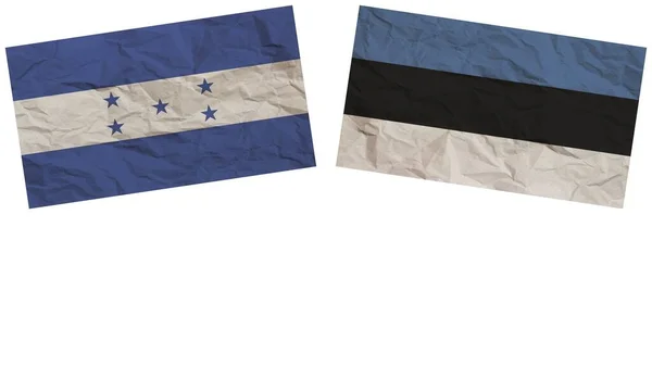 Естонія Гондурас Прапори Разом Паперу Ефект Текстури Ілюстрація — стокове фото