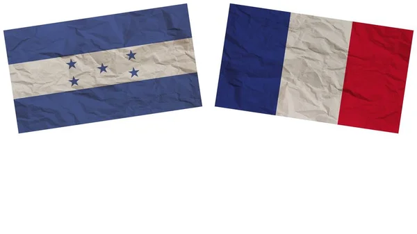 フランスとホンジュラスの旗紙のテクスチャ効果イラスト — ストック写真