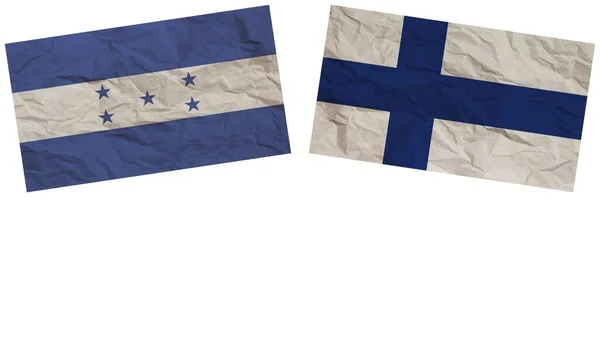 Finnország Honduras Zászlók Együtt Papír Textúra Hatás Illusztráció — Stock Fotó